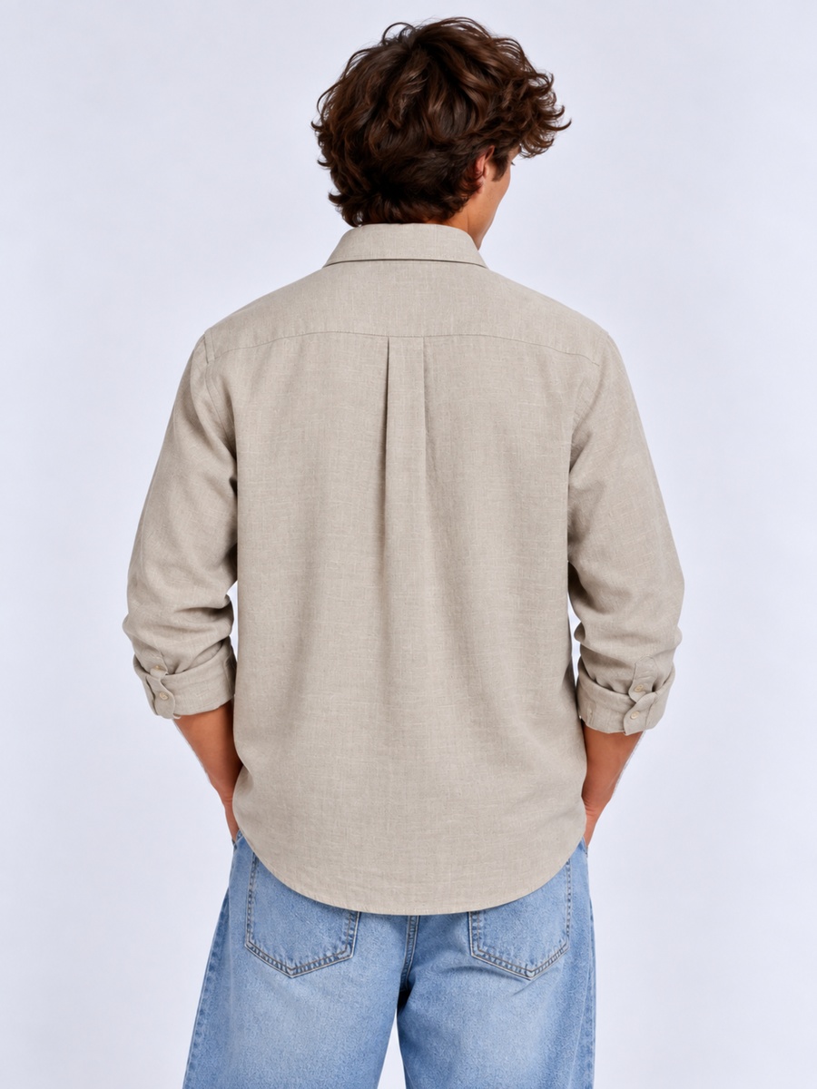 Brown Linen Lyocell Shirt