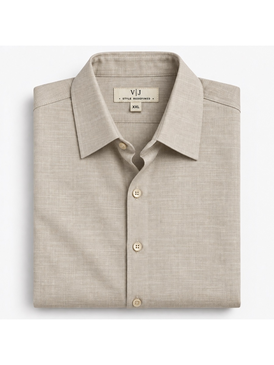 Brown Linen Lyocell Shirt
