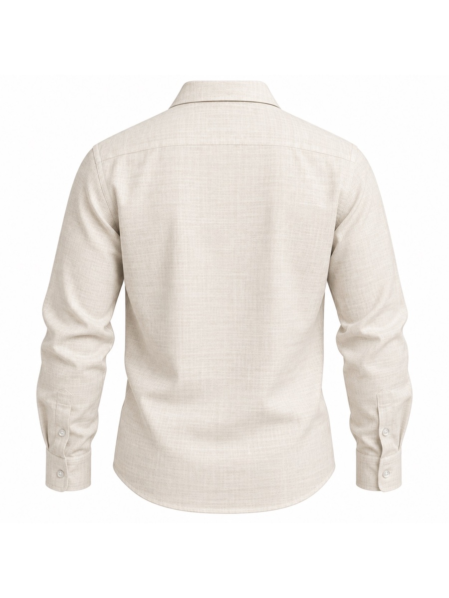 Cotton Rich Light Beige Slub Texture Shirt