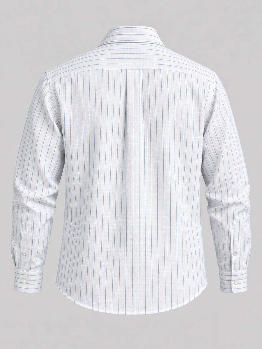 Cotton Rich Stripe Slub Texture Shirt