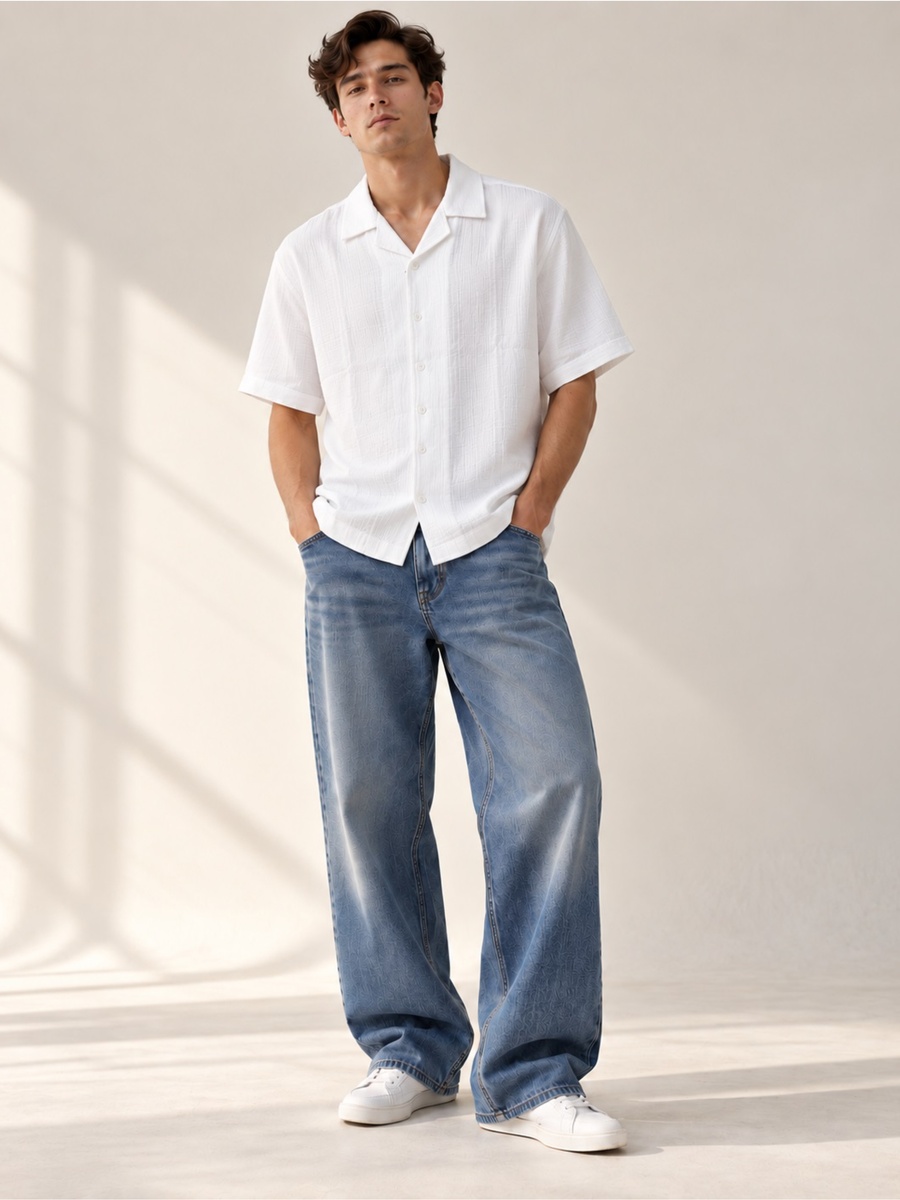 Premium Double Gauze White Resort Shirt