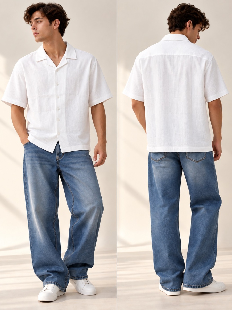 Premium Double Gauze White Resort Shirt