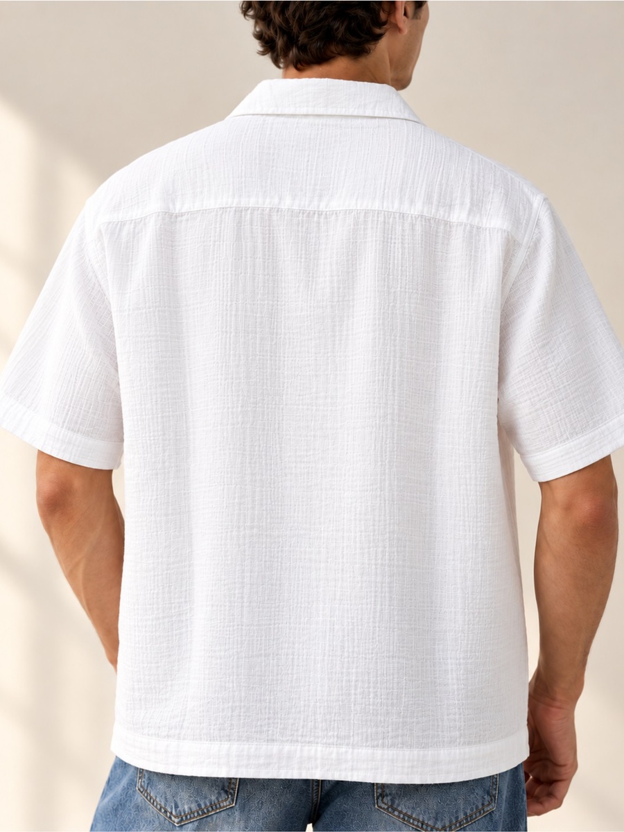 Premium Double Gauze White Resort Shirt