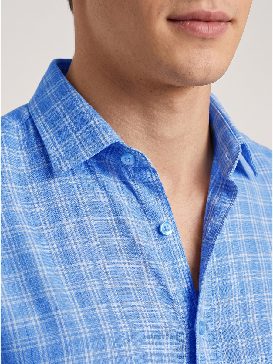 Cotton Rich Blue Check Shirt