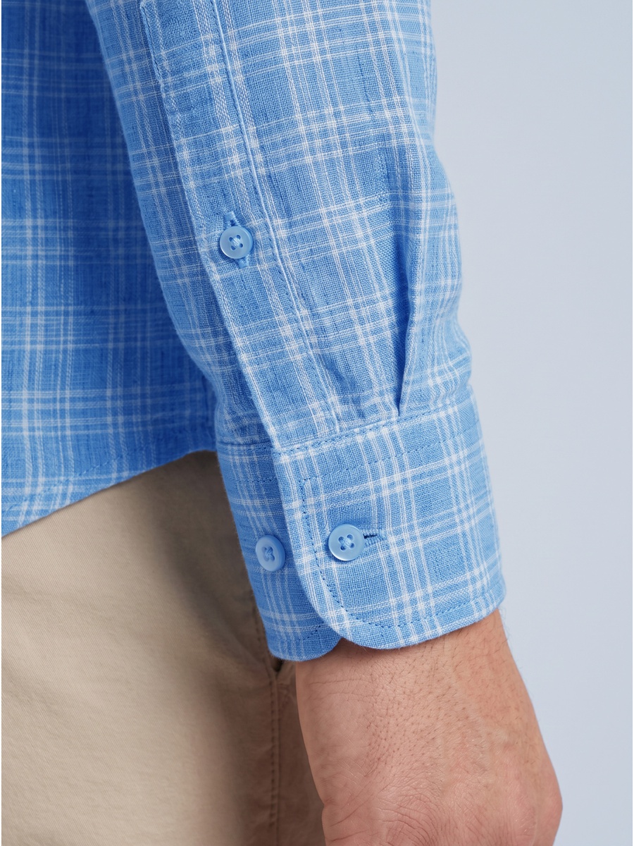 Cotton Rich Blue Check Shirt