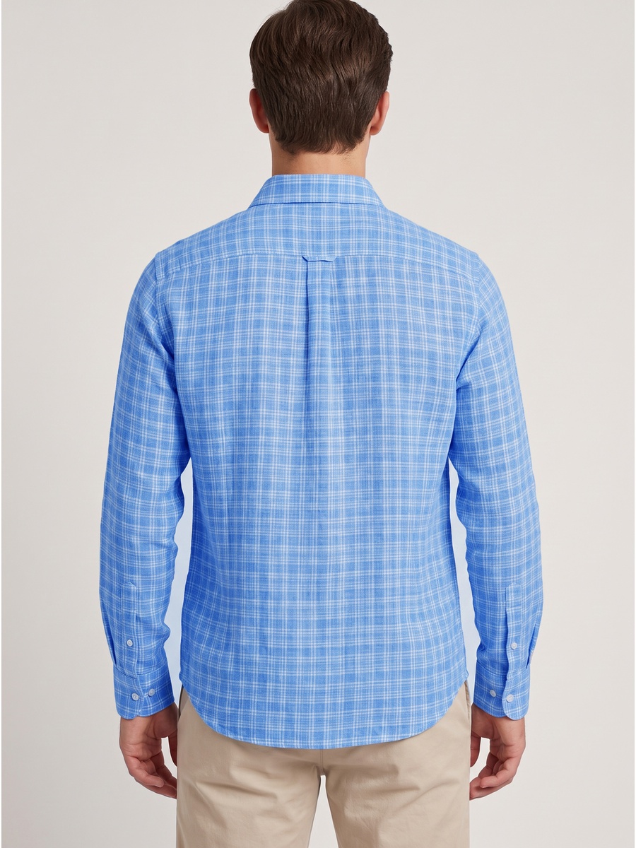Cotton Rich Blue Check Shirt
