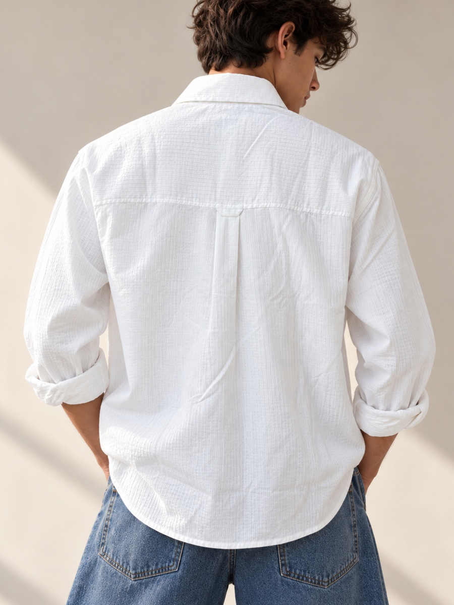 Cotton Stretch Boxy Fit Shirt