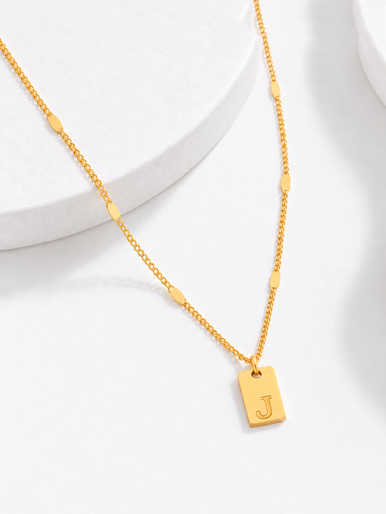 Gold Solid Pendant Necklace