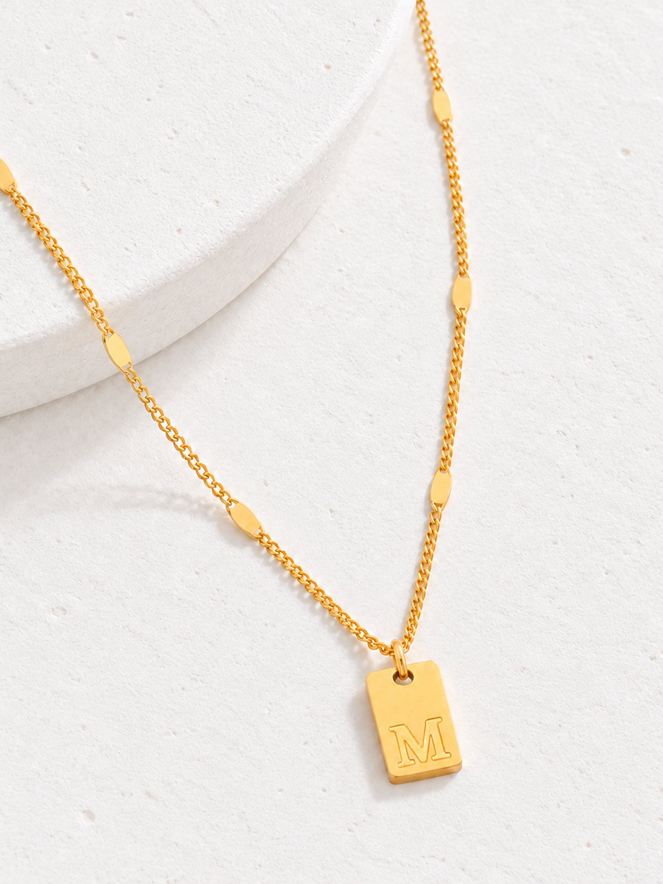 Gold Solid Pendant Necklace
