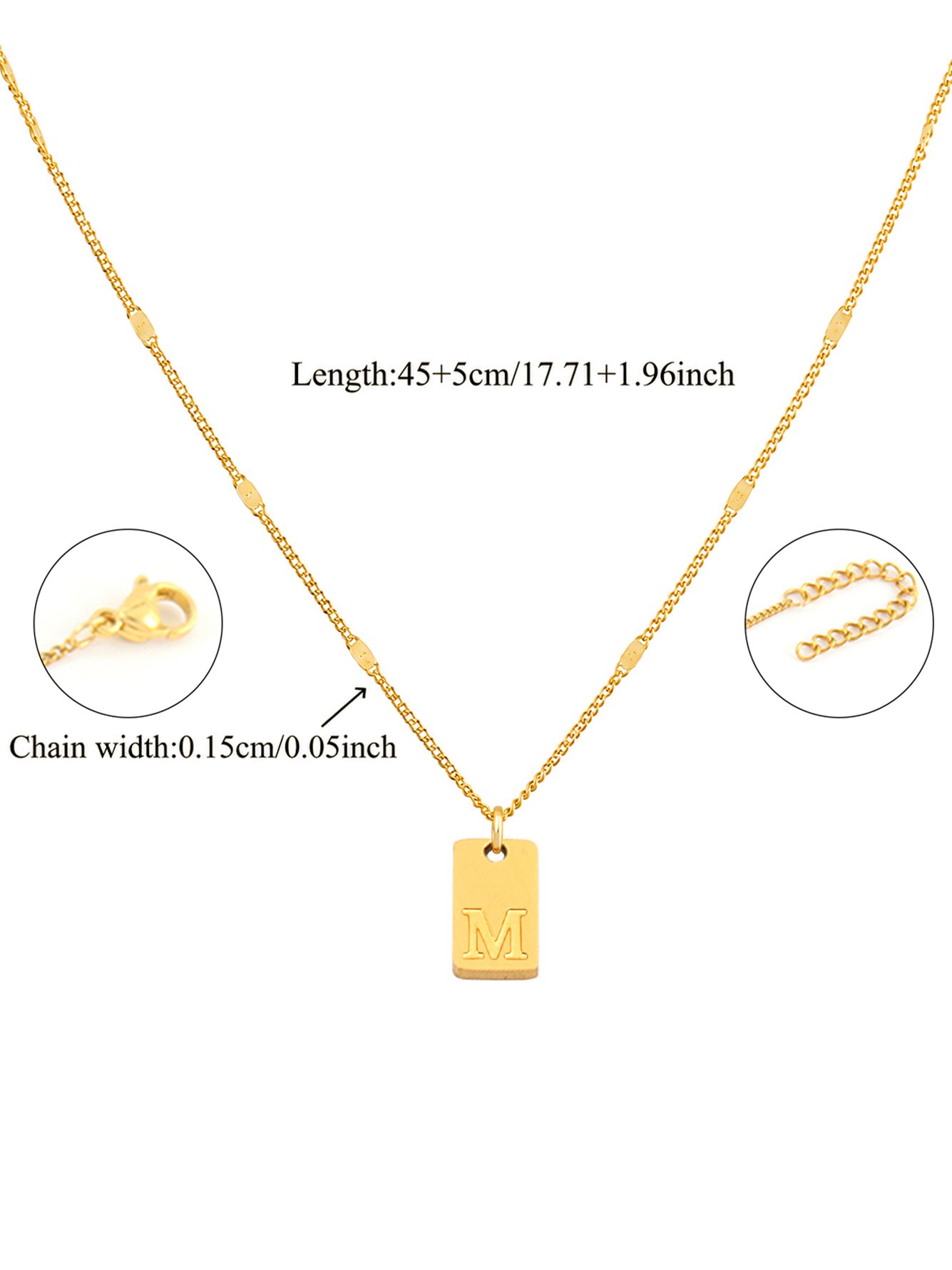 Gold Solid Pendant Necklace
