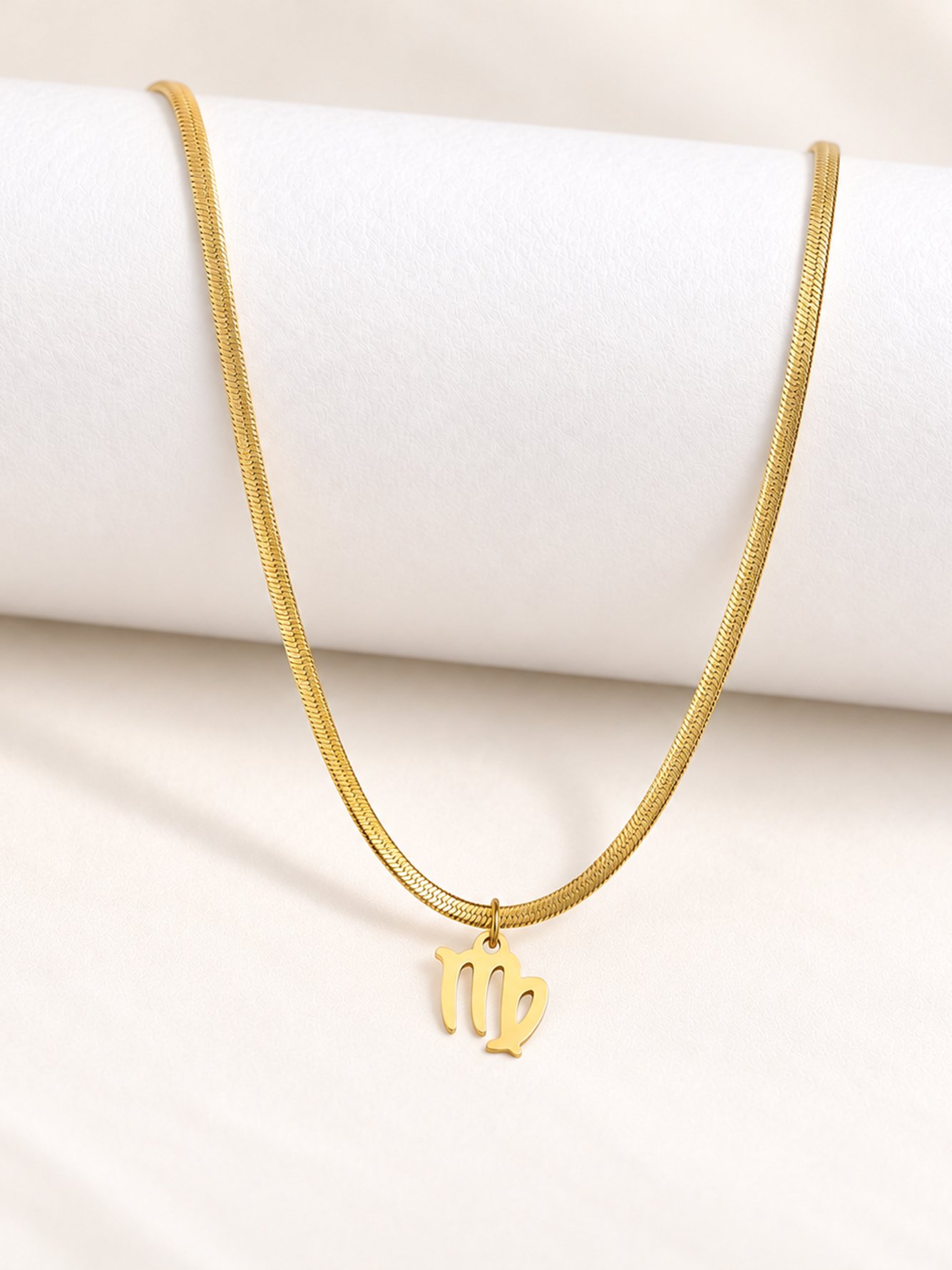 Gold Solid Pendant Necklace