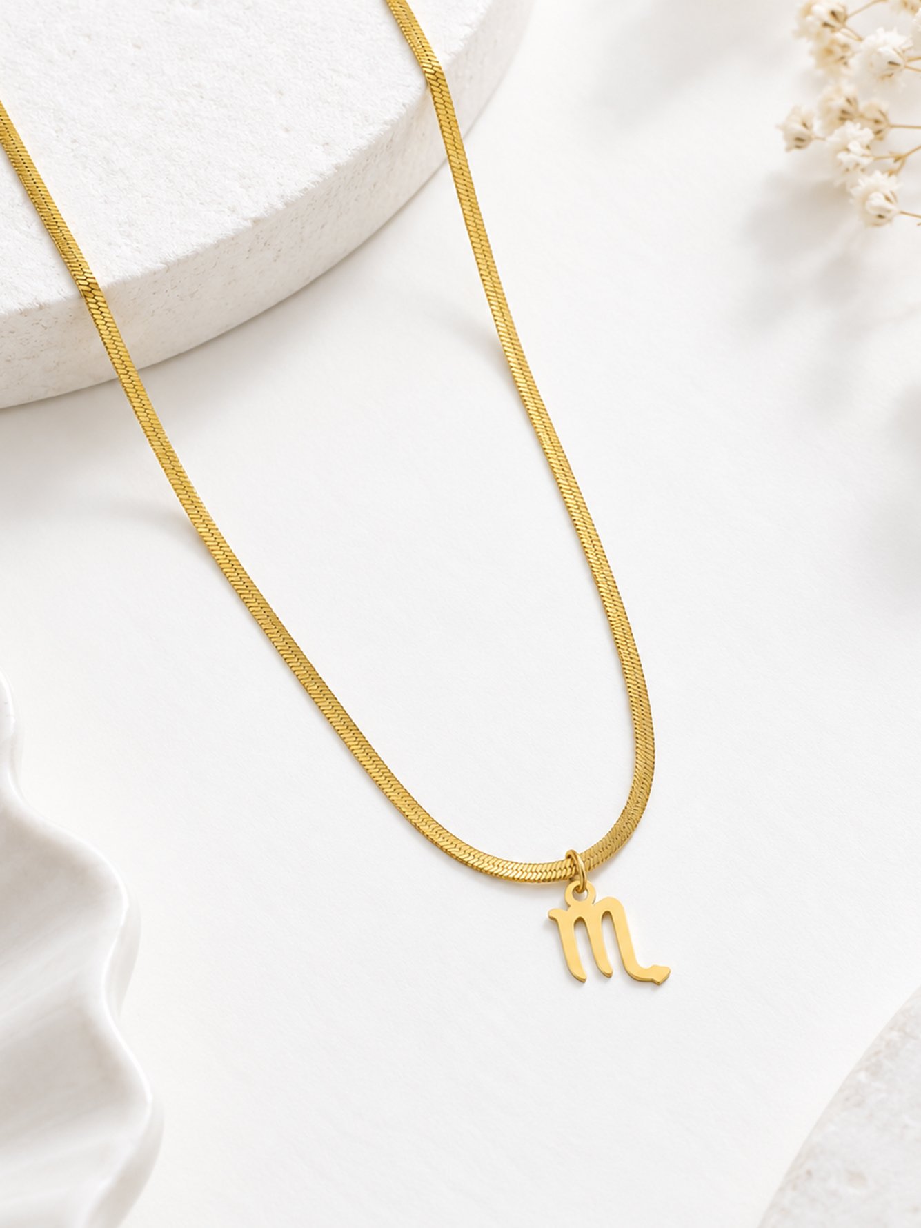 Gold Solid Pendant Necklace