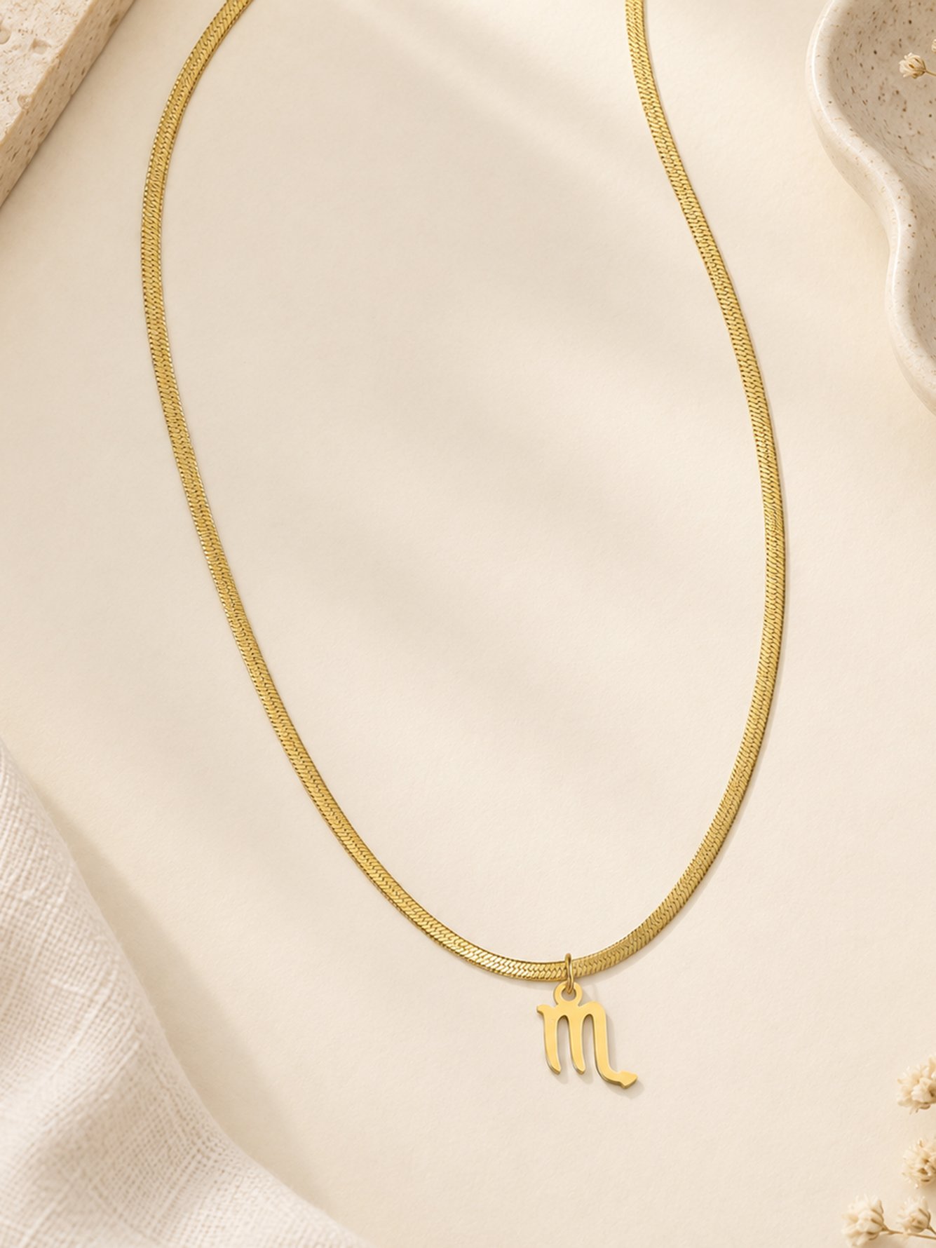 Gold Solid Pendant Necklace