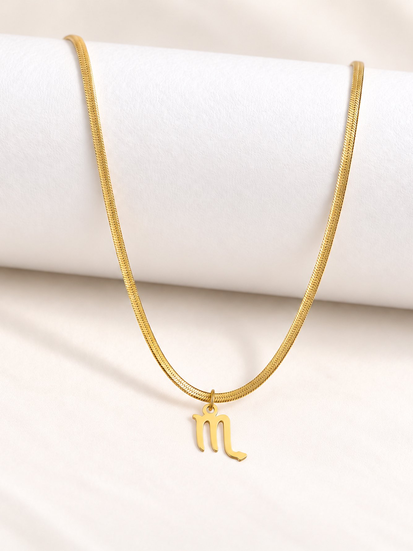 Gold Solid Pendant Necklace