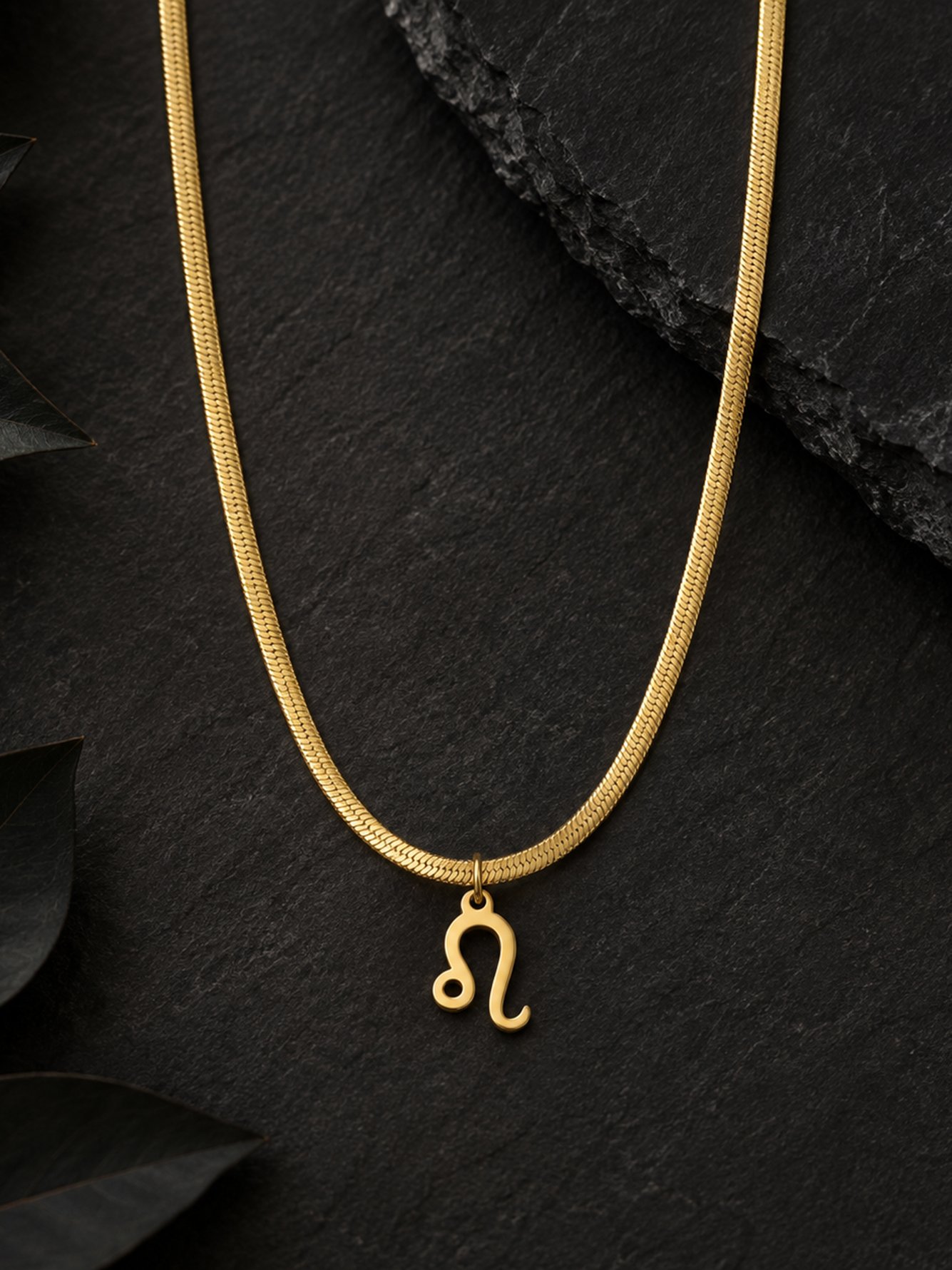 Gold Solid Pendant Necklace