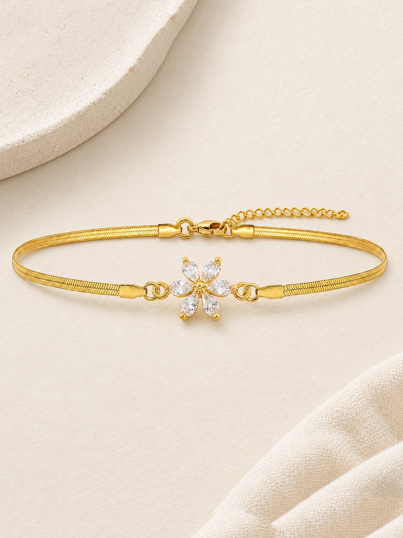 Gold Texture Wraparound Bracelet