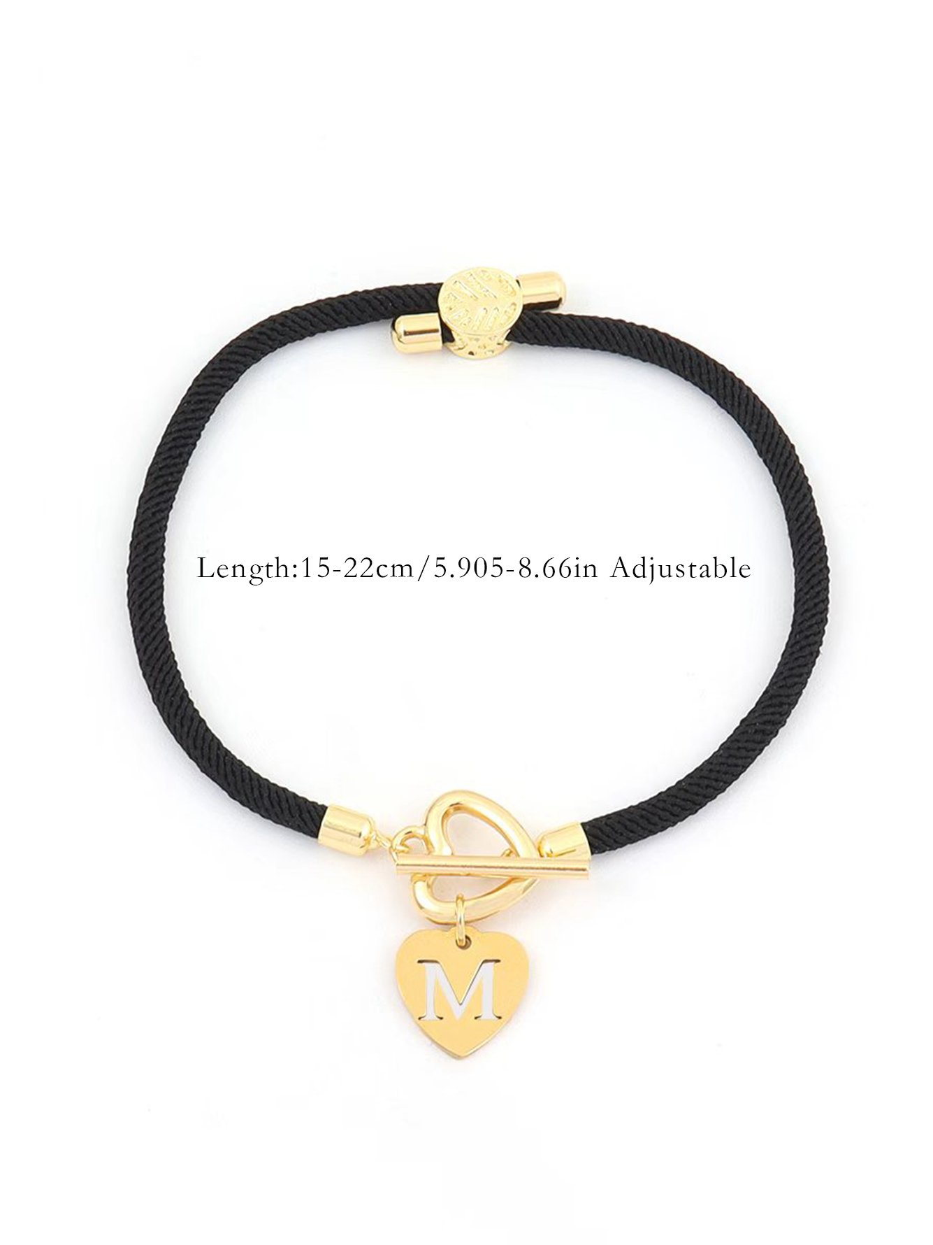 Black Solid Charm Bracelet