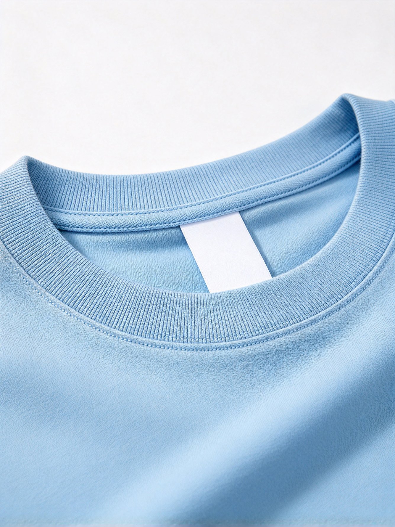 Light Blue Printed Round Neck Regular T-Shirt