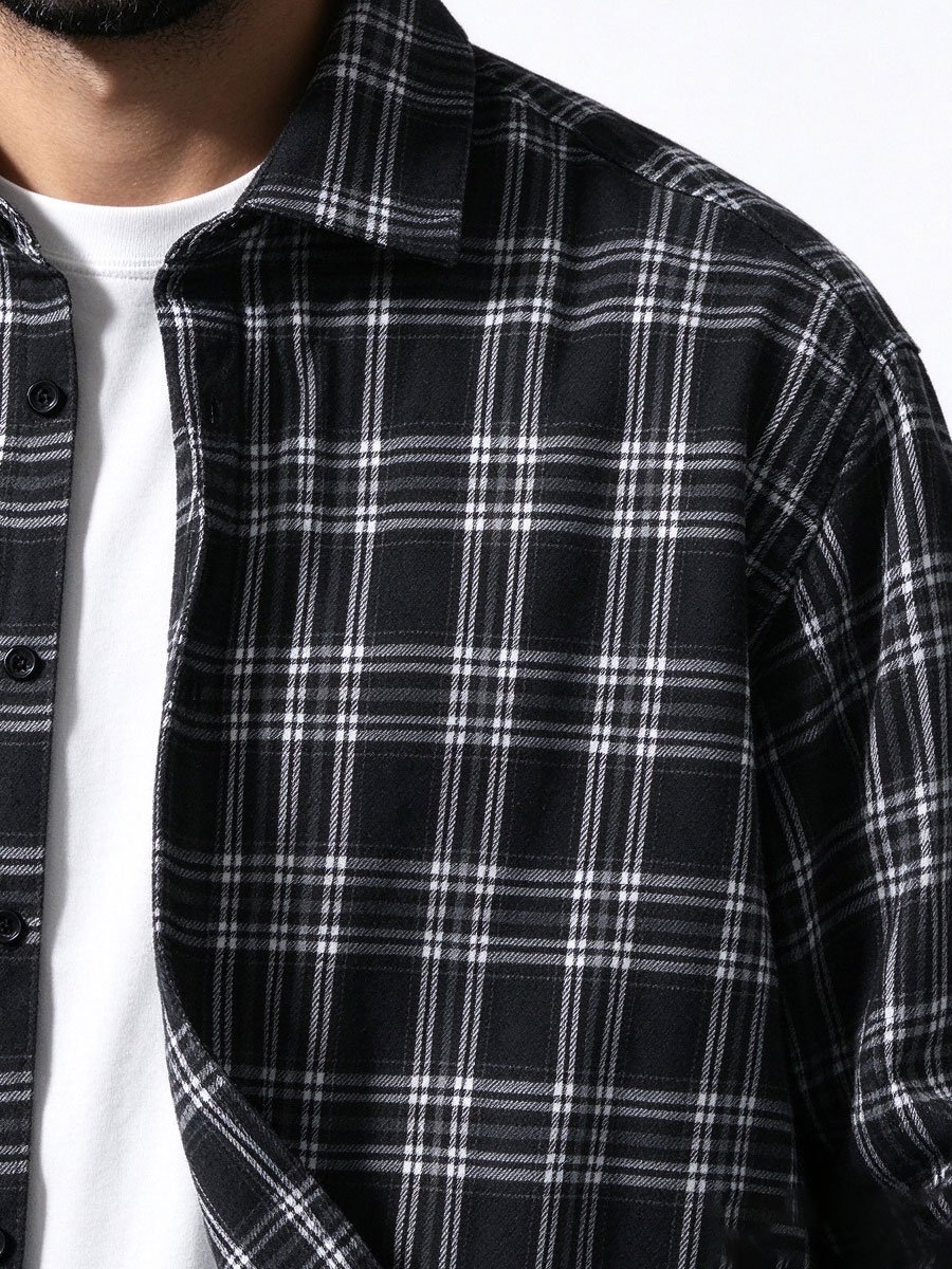 Black Checked Long Sleeves Regular Shirt