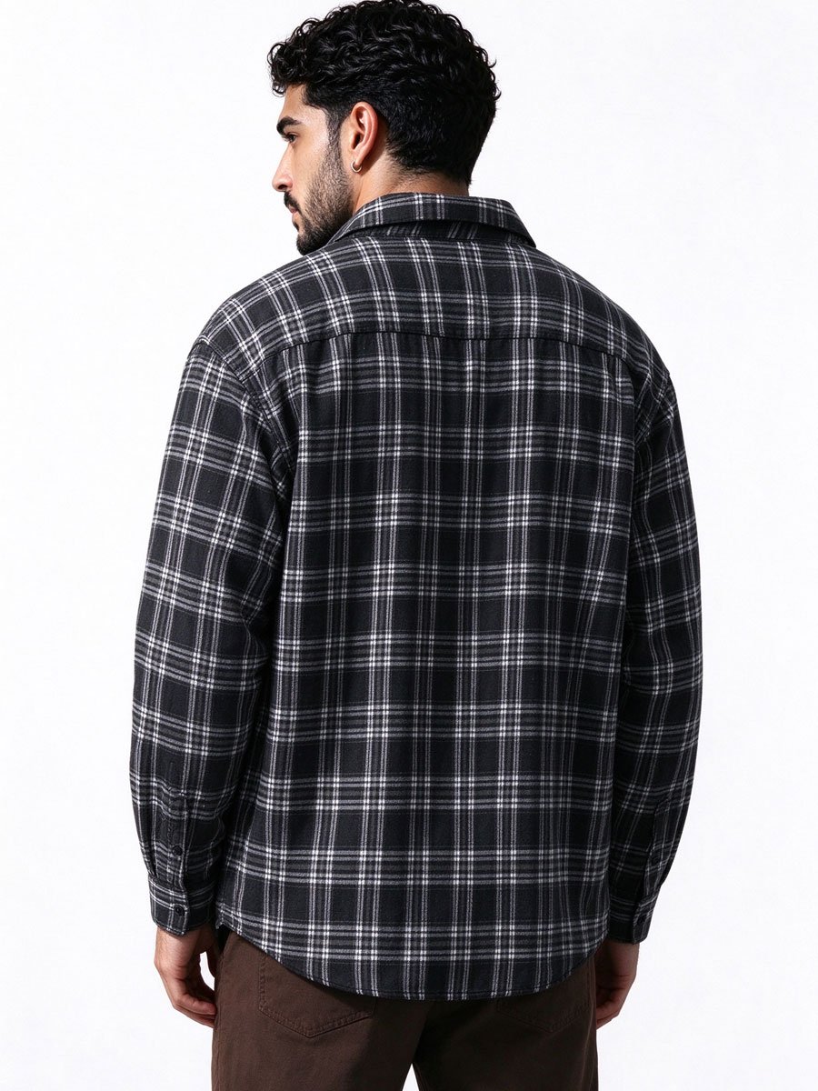 Black Checked Long Sleeves Regular Shirt