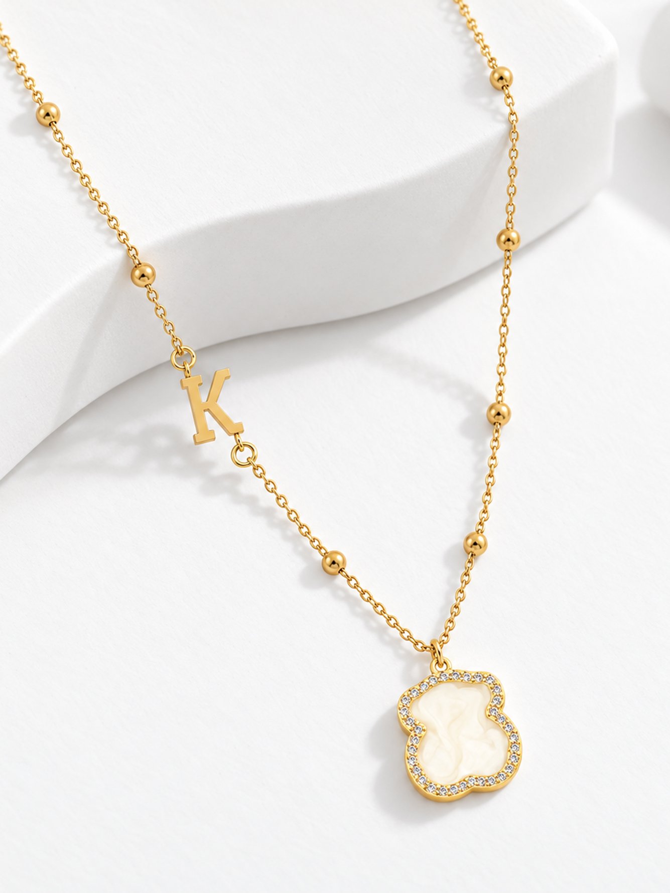 Gold Solid Pendant Necklace