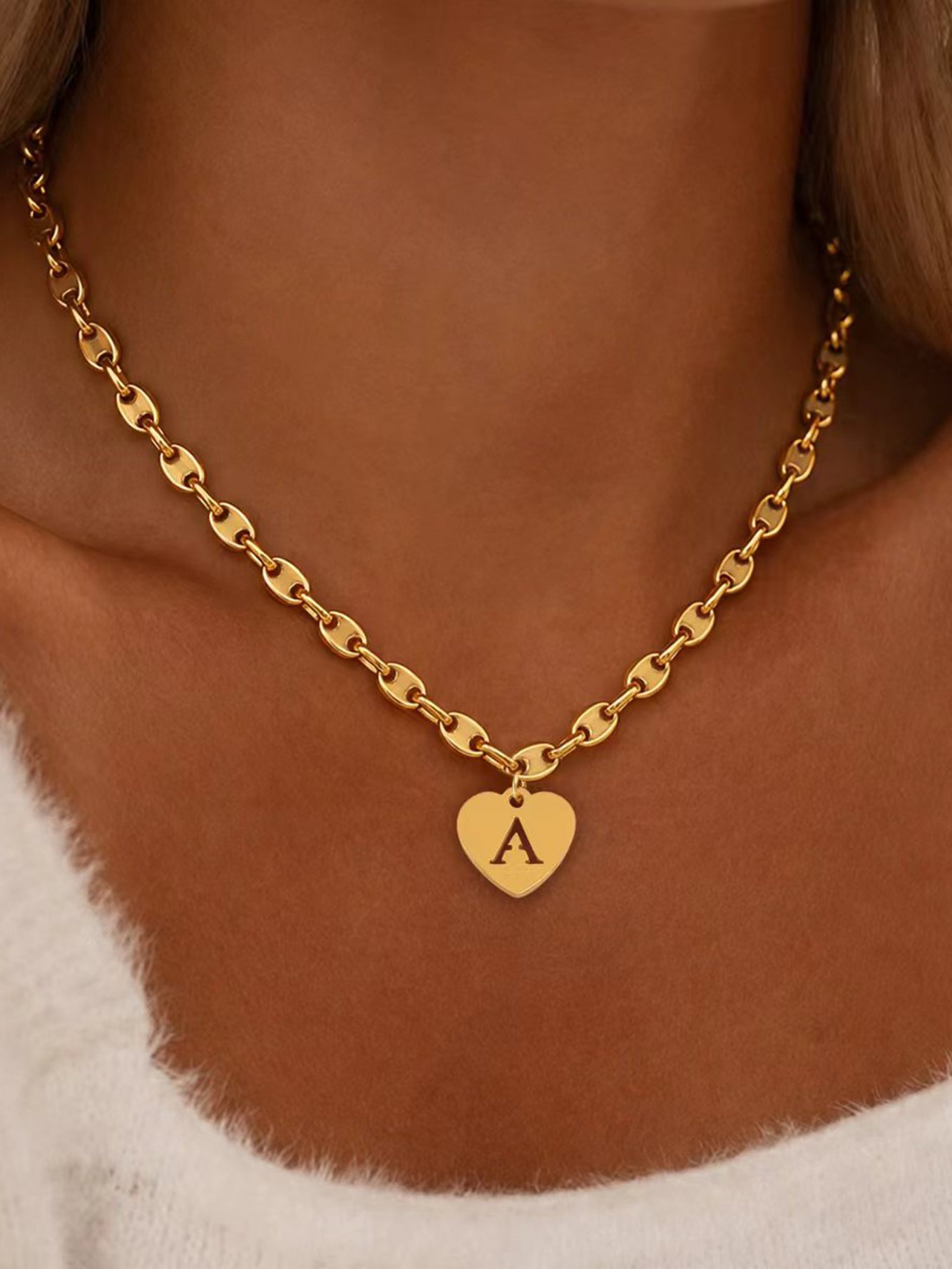 Gold Solid Pendant Necklace