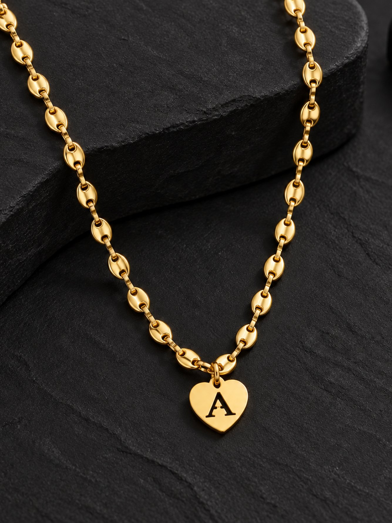 Gold Solid Pendant Necklace