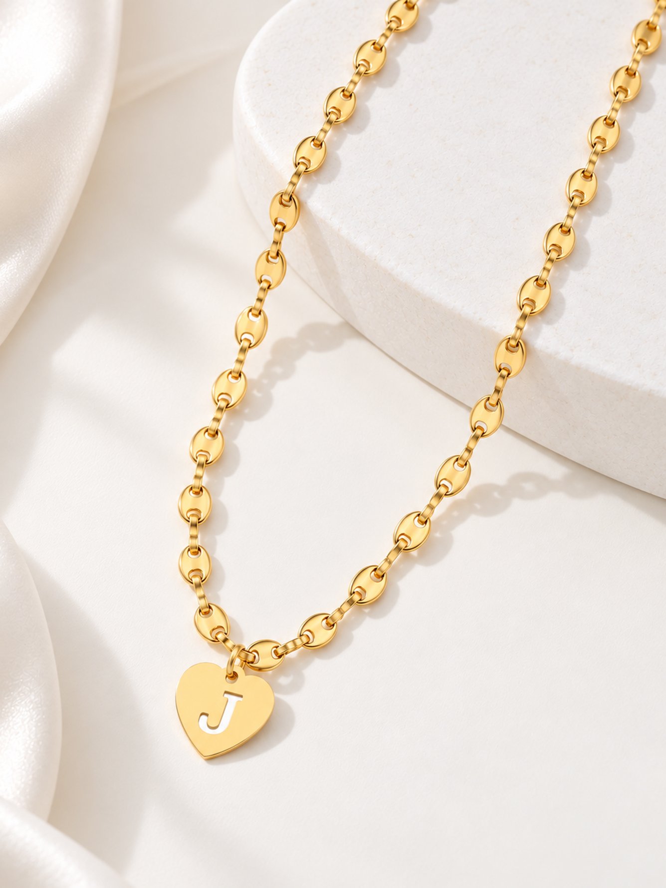Gold Solid Pendant Necklace
