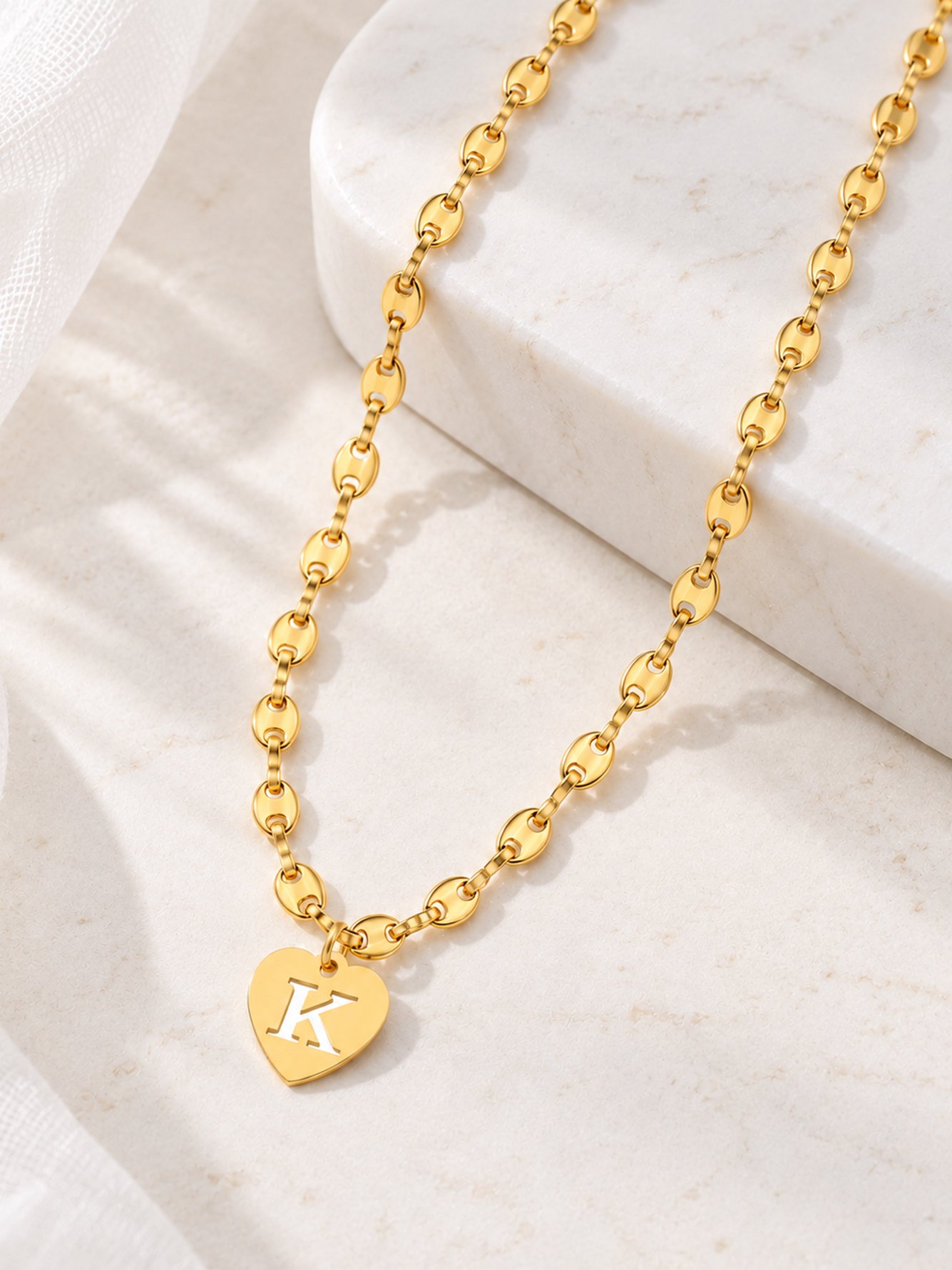 Gold Solid Pendant Necklace