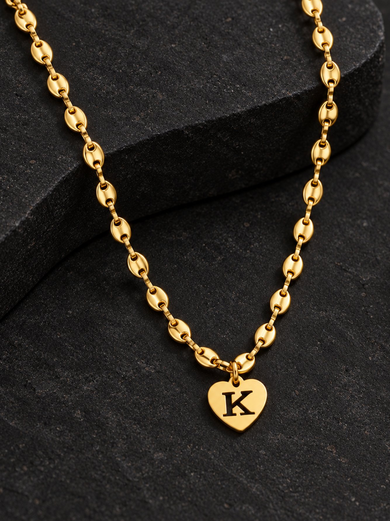 Gold Solid Pendant Necklace