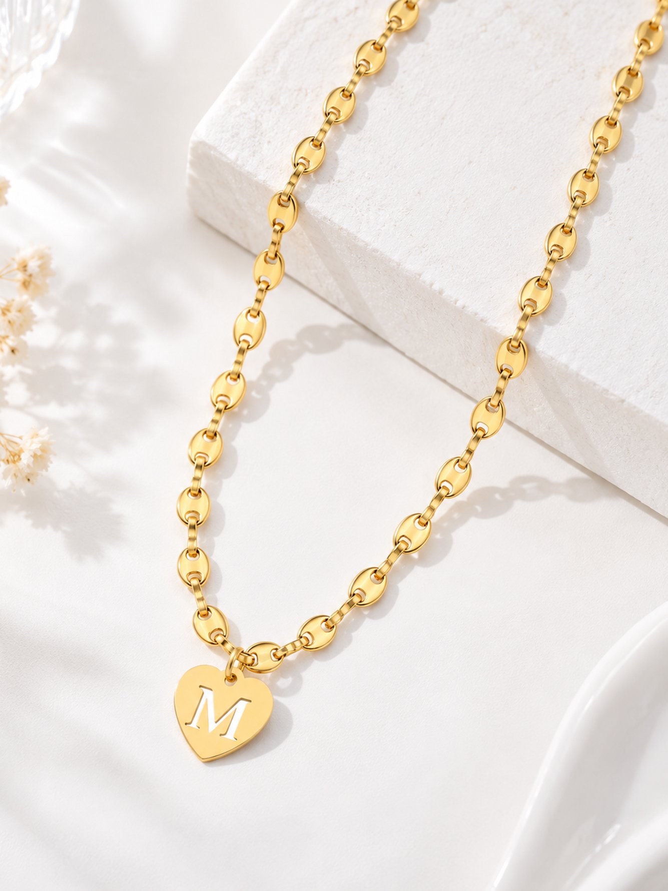 Gold Solid Pendant Necklace