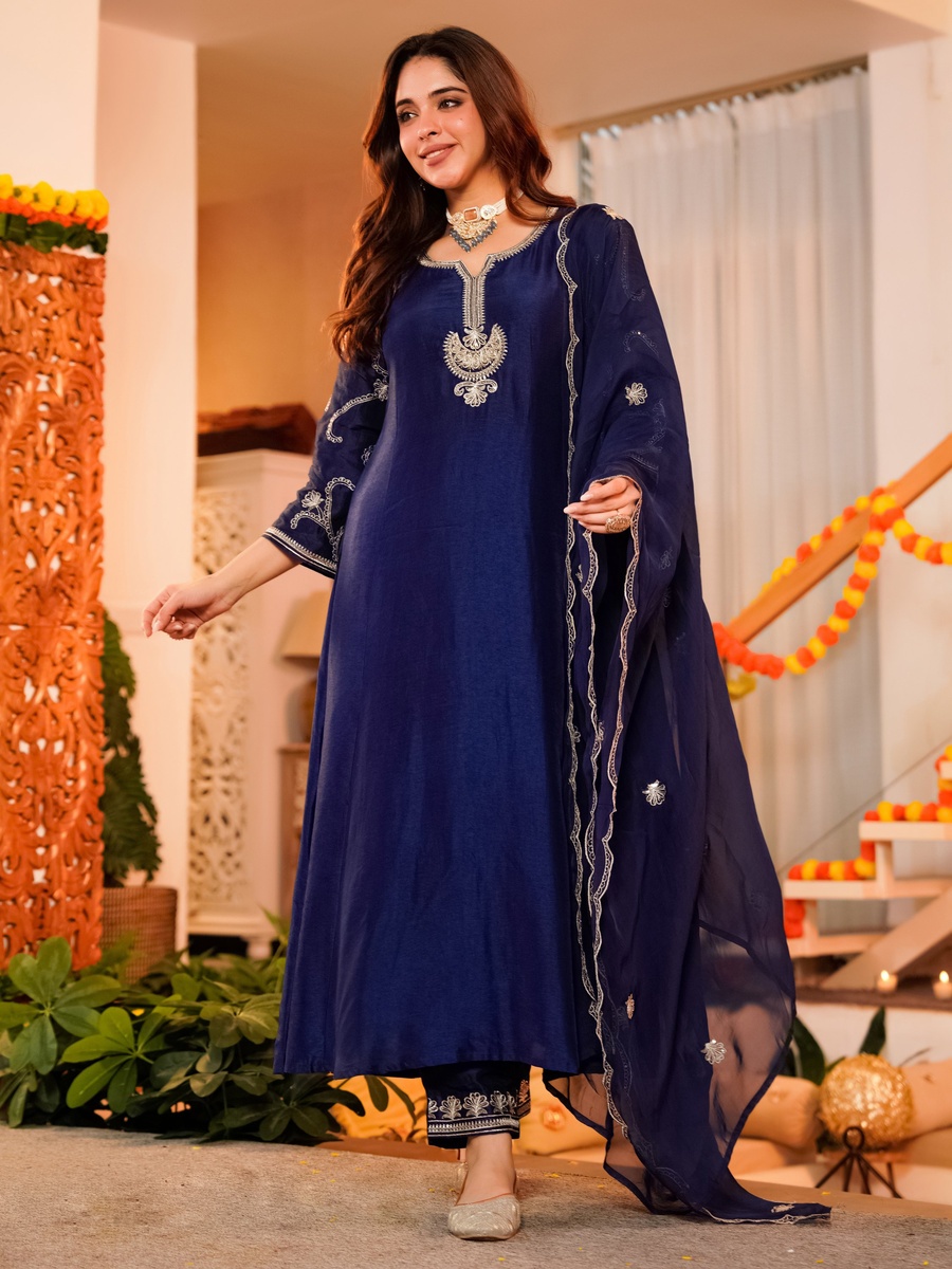 Pure Russian Silk Anarkali Kurta Set 