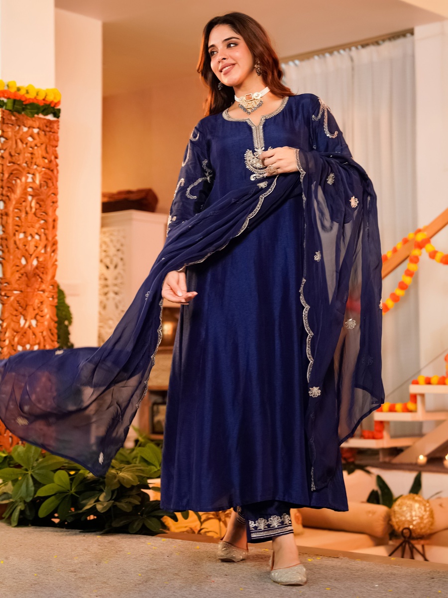 Pure Russian Silk Anarkali Kurta Set 