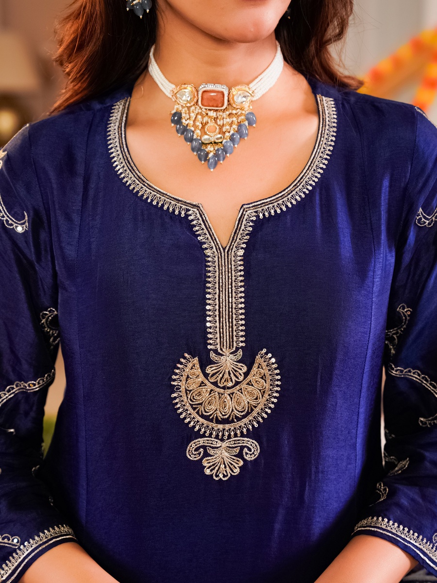 Pure Russian Silk Anarkali Kurta Set 