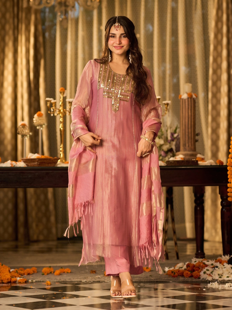 Embellished Pink Crush Shimmer 3-Piece Set