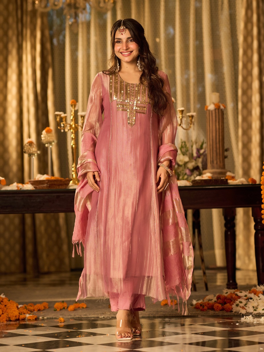 Embellished Pink Crush Shimmer 3-Piece Set