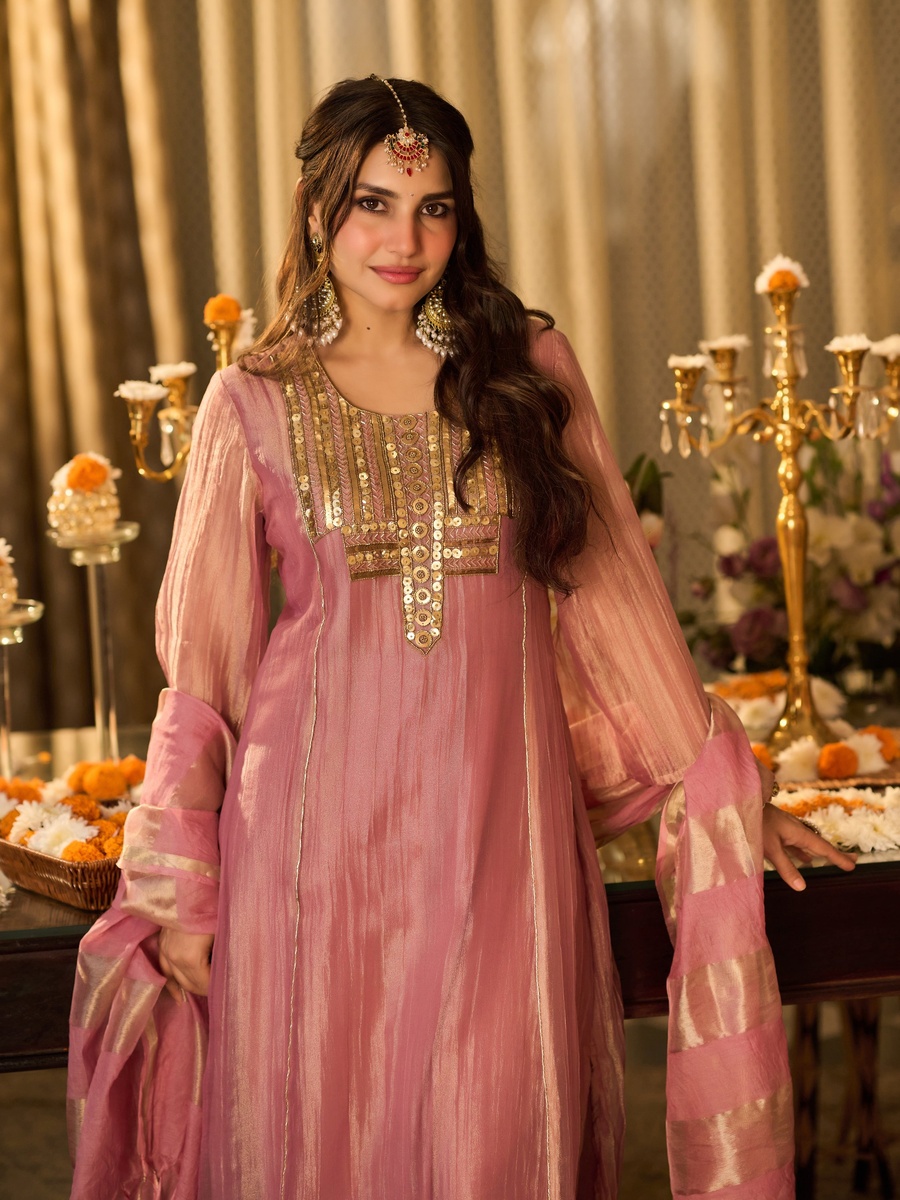 Embellished Pink Crush Shimmer 3-Piece Set
