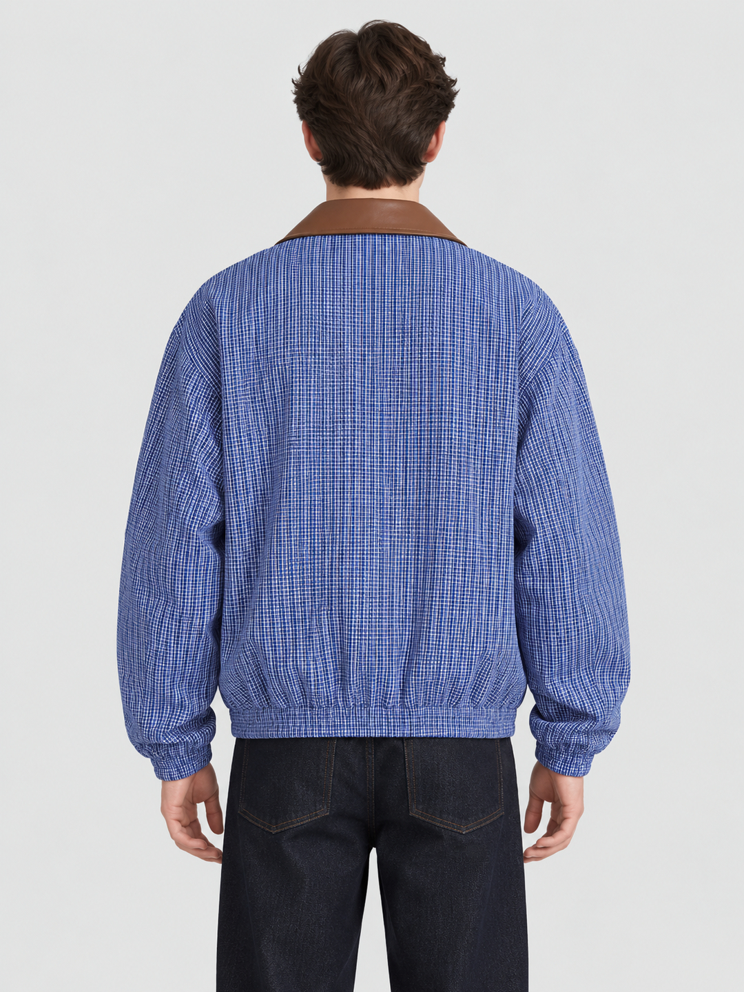 Blue Solid Regular Bomber Jacket