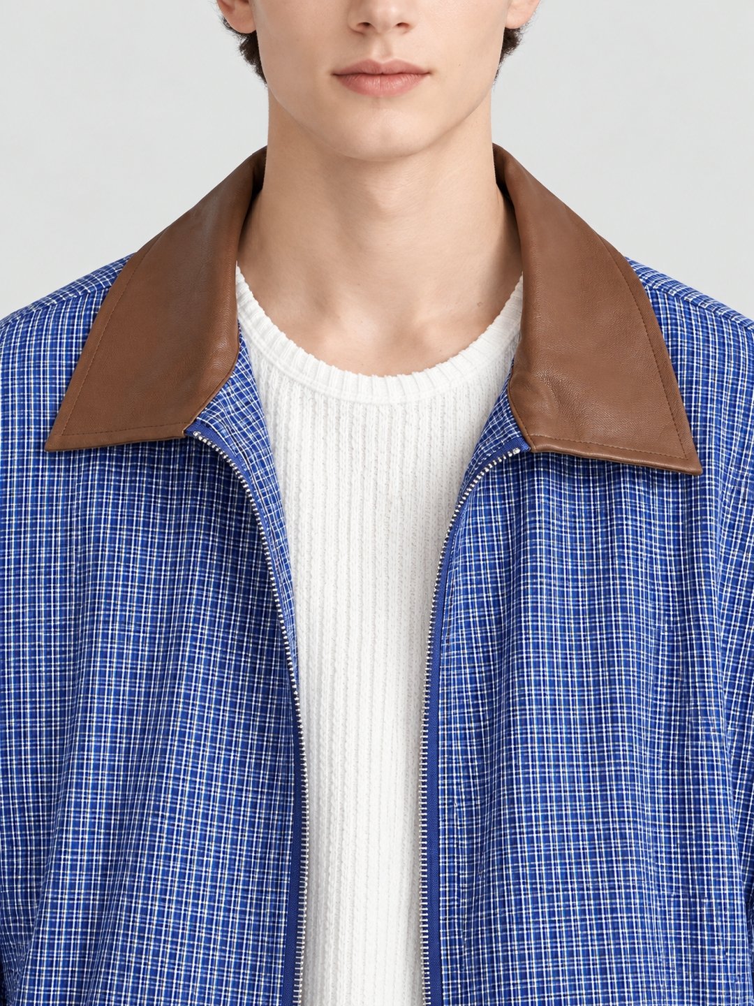 Blue Solid Regular Bomber Jacket