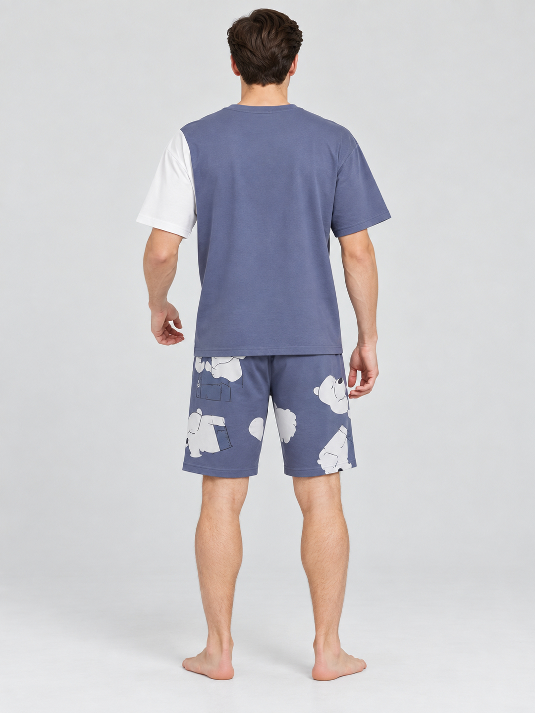 Blue Printed T-Shirt and Shorts Co-Ords