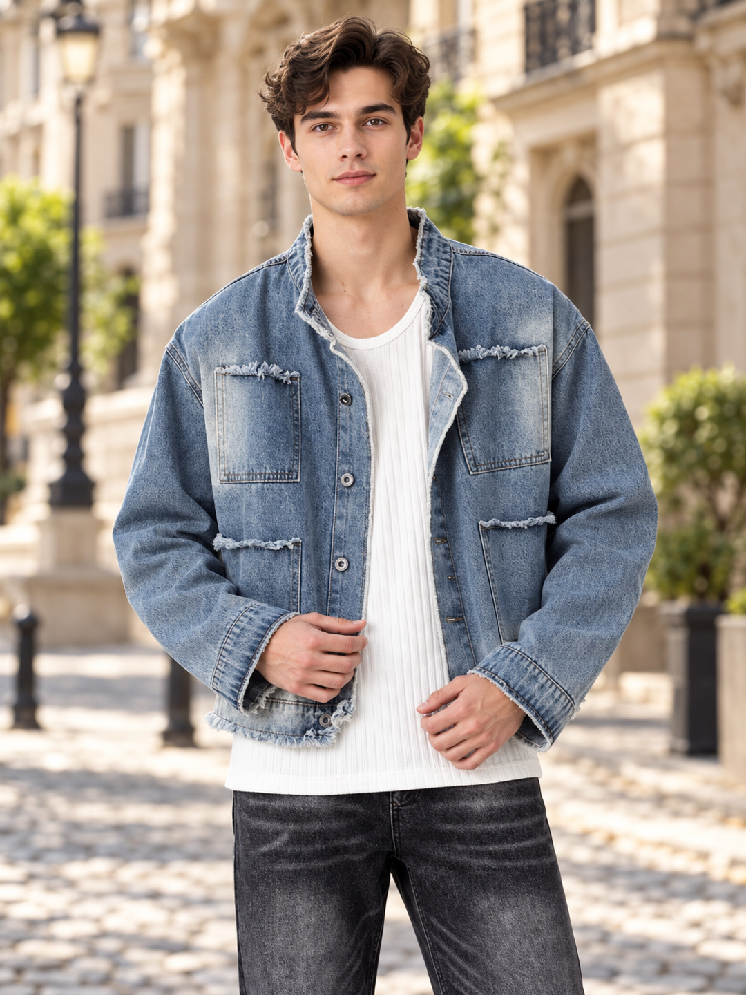 Blue Solid Regular Bomber Jacket