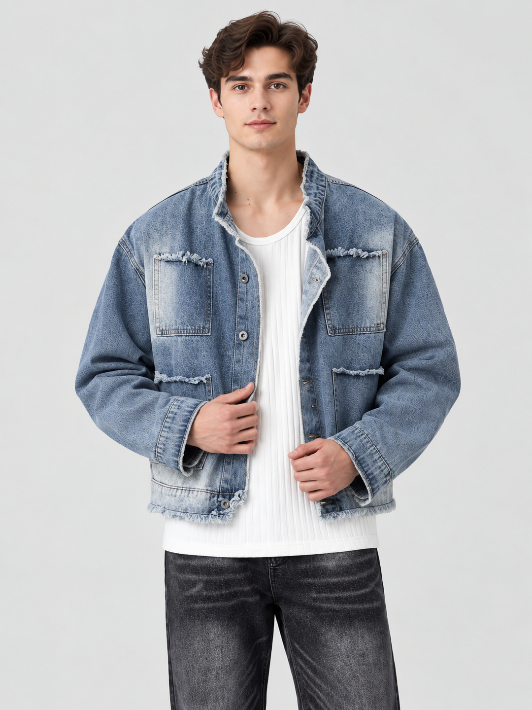 Blue Solid Regular Bomber Jacket