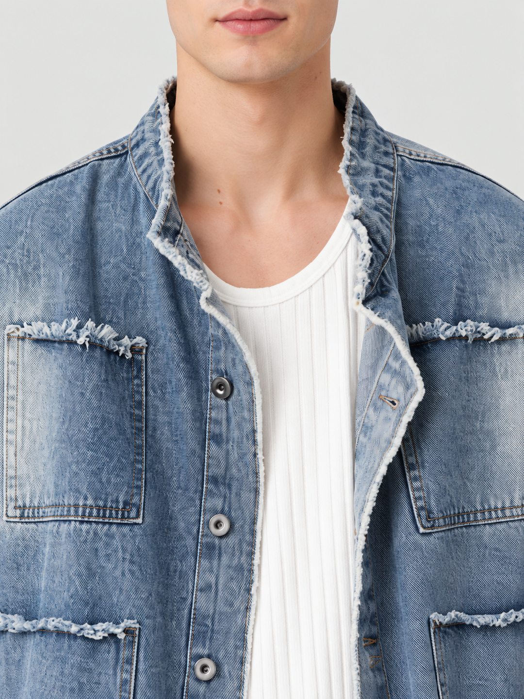 Blue Solid Regular Bomber Jacket