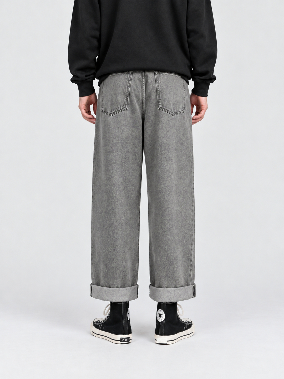 Grey Mid Rise Regular Jeans