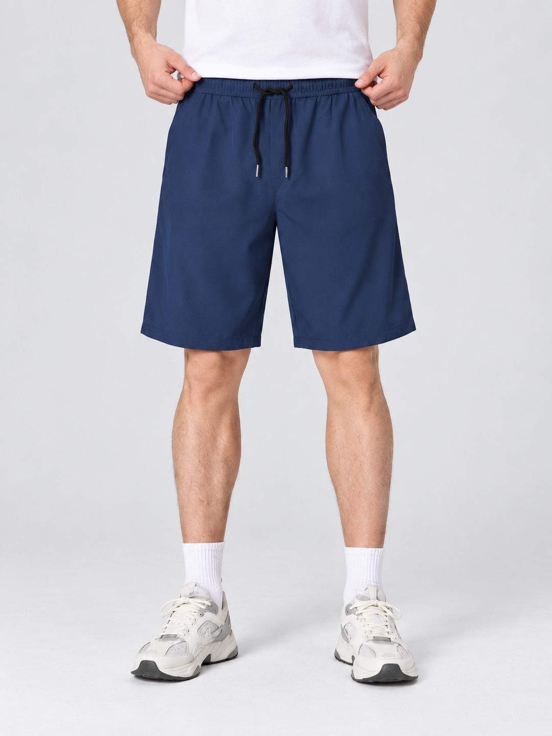 Navy Blue Solid Regular Shorts