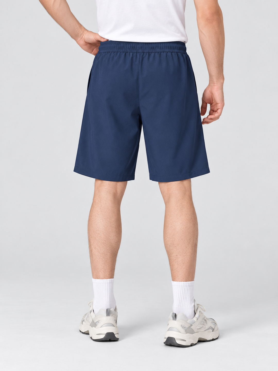 Navy Blue Solid Regular Shorts