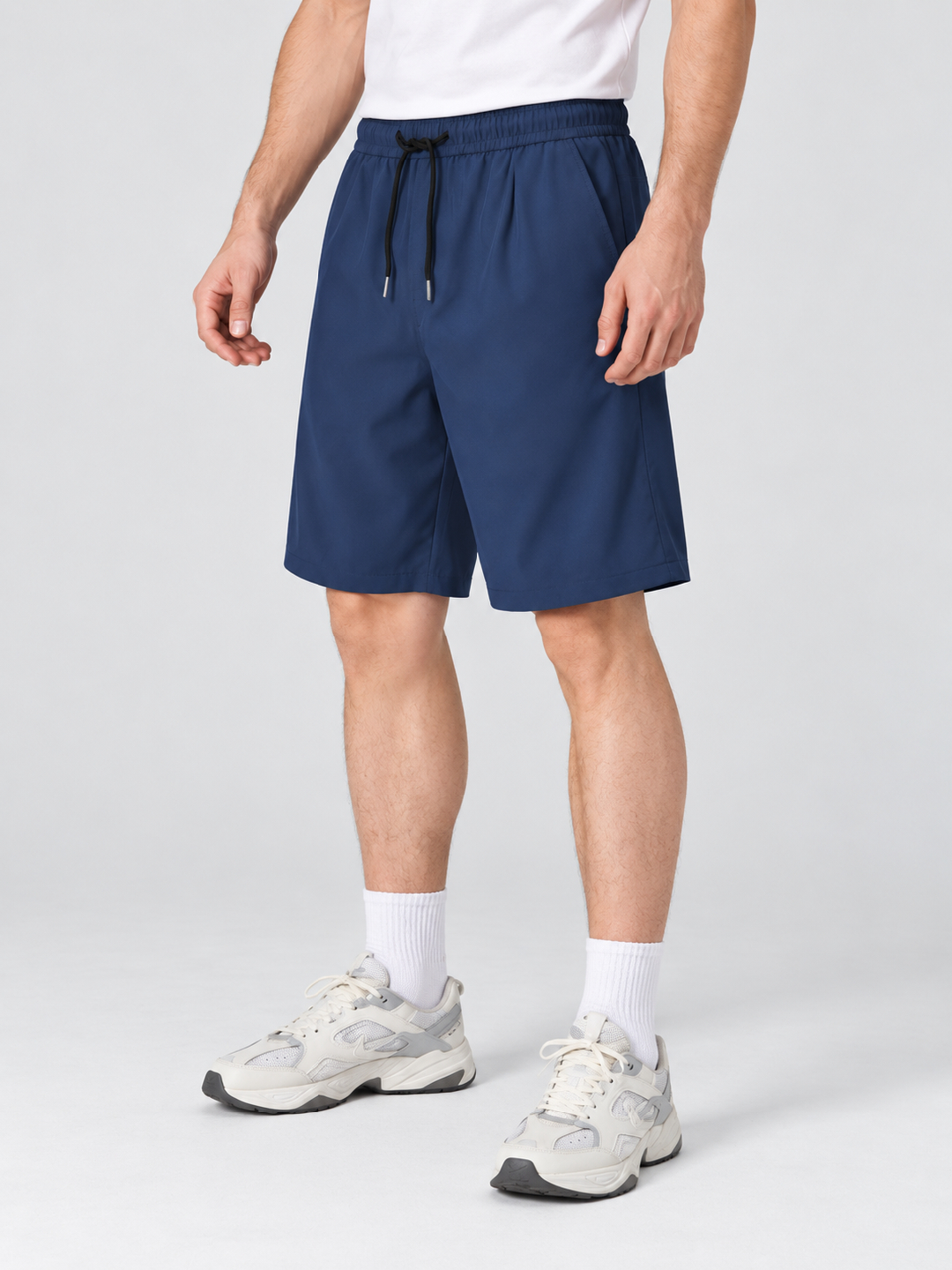 Navy Blue Solid Regular Shorts