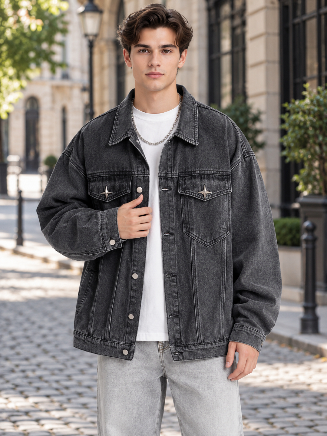 Black Solid Regular Bomber Jacket