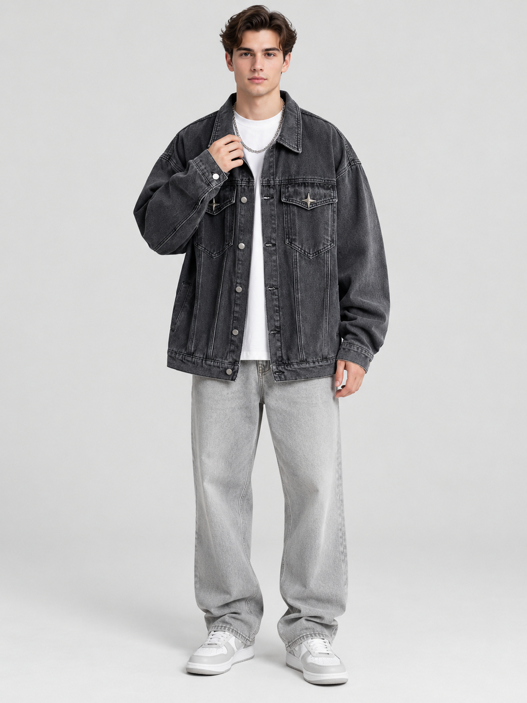 Black Solid Regular Bomber Jacket