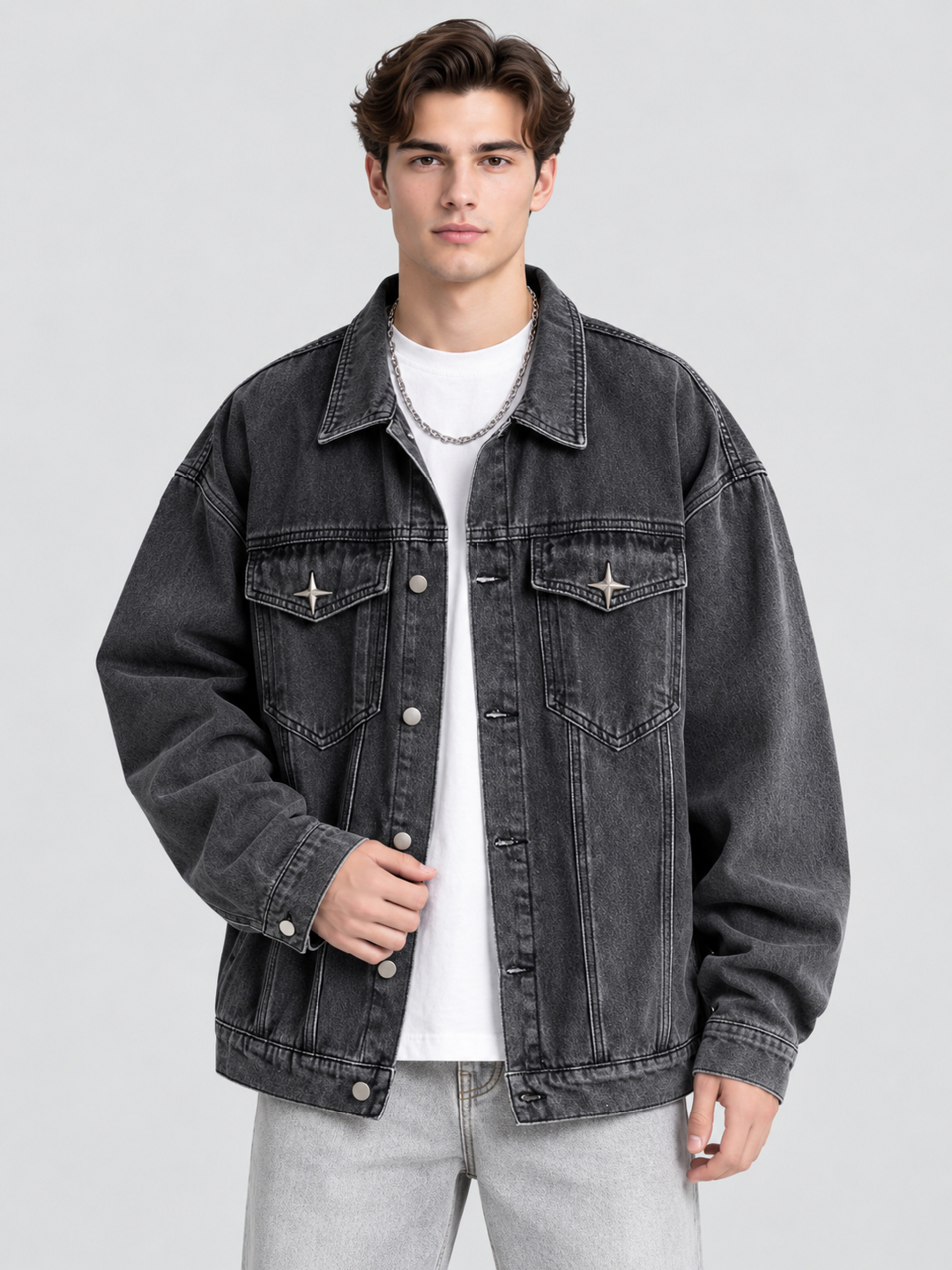 Black Solid Regular Bomber Jacket